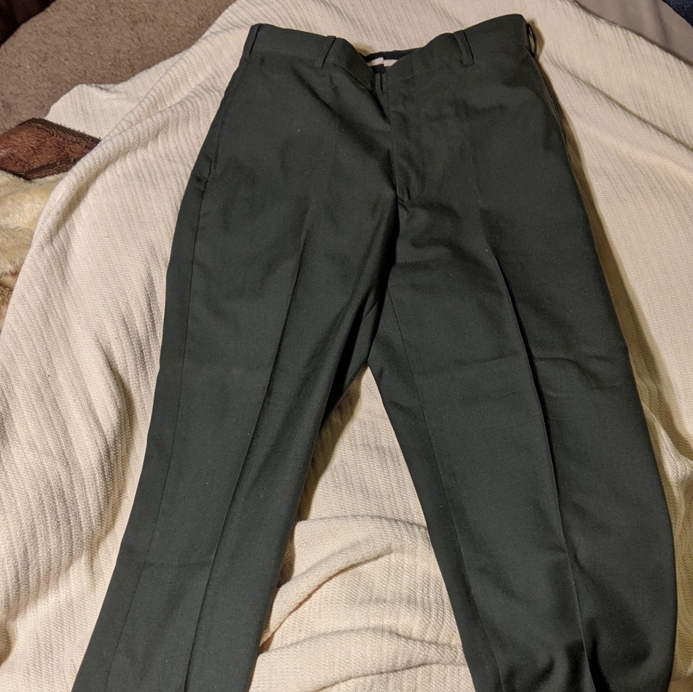 Military style wool pants